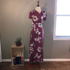 Mauve Floral Wrap dress